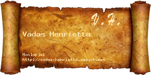 Vadas Henrietta névjegykártya